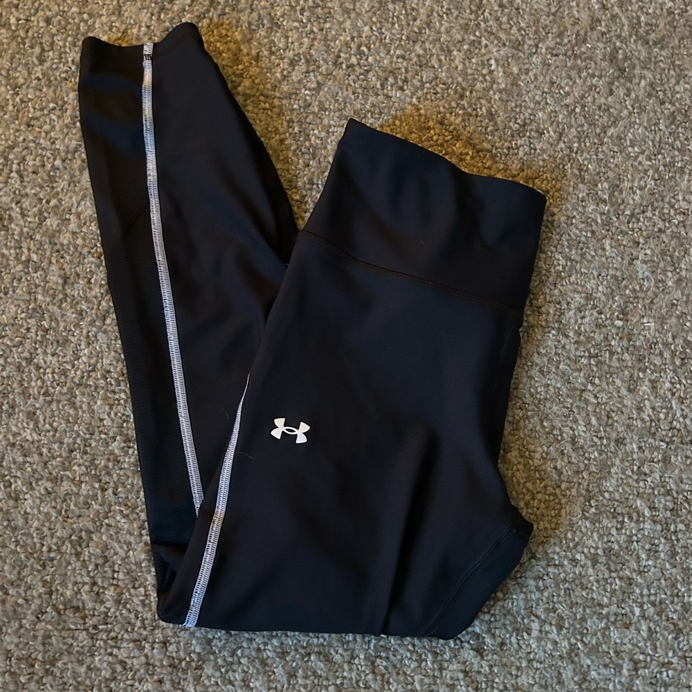 Under Armour Black Leggings with Silver Reflective Stripe